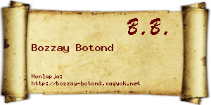 Bozzay Botond névjegykártya